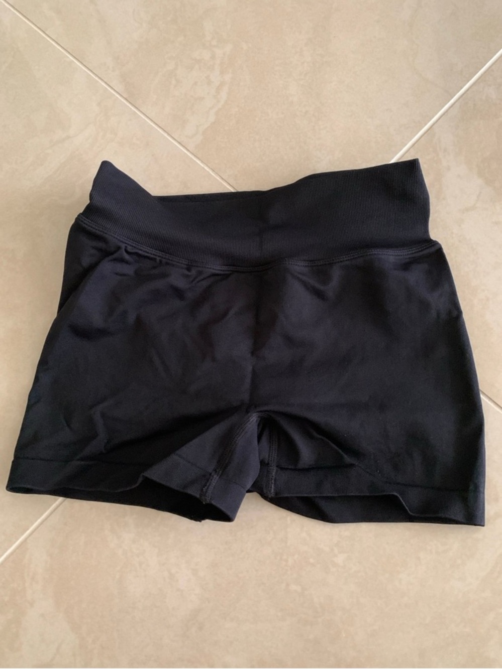 Women's Black High-Waist Performance Shorts
